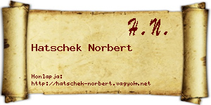 Hatschek Norbert névjegykártya